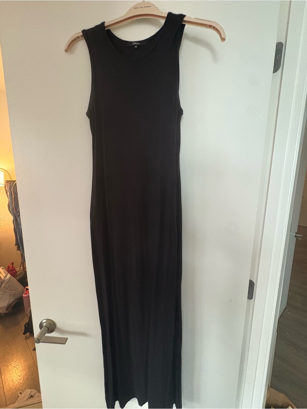 Quince Black Sleeveless Maxi Dress
